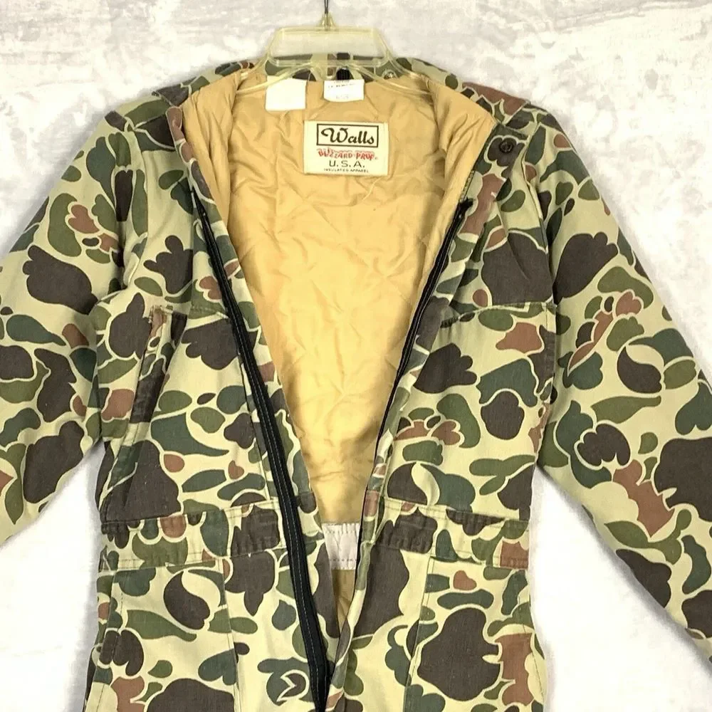 Walls Youth Insulated Vintage Coveralls Size 14 Reg Camo Blizzard -Pruf USA - Picture 4 of 10